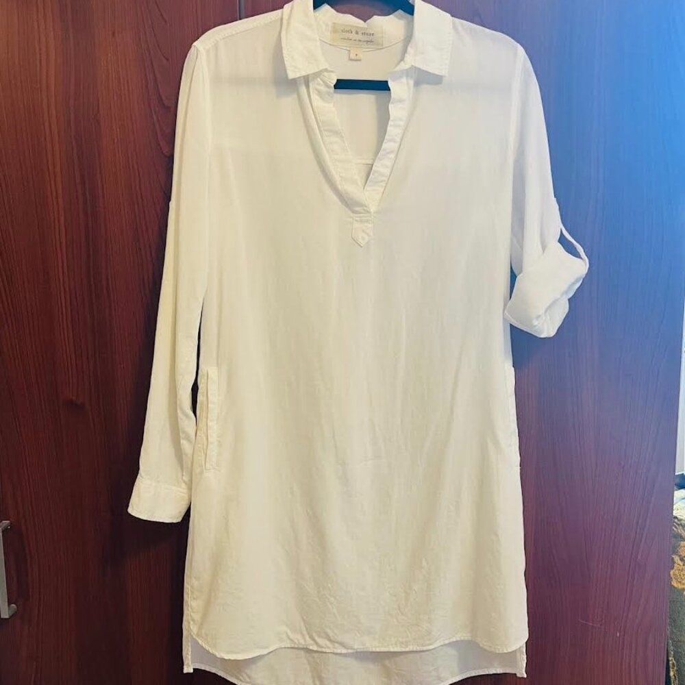 Anthropologie Cloth & Stone white shirt dress